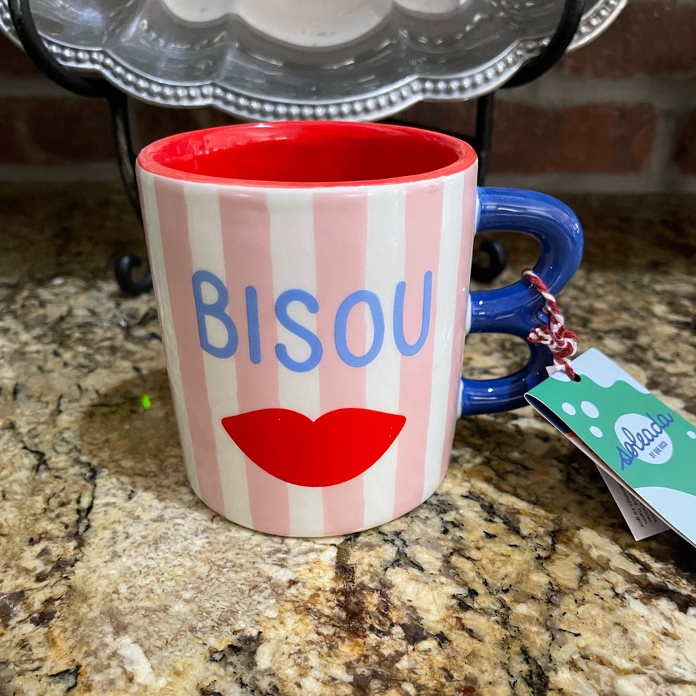 Soleada by Que Rico ceramic mug - BISOU lip design brand new!  Luxury! Colorful